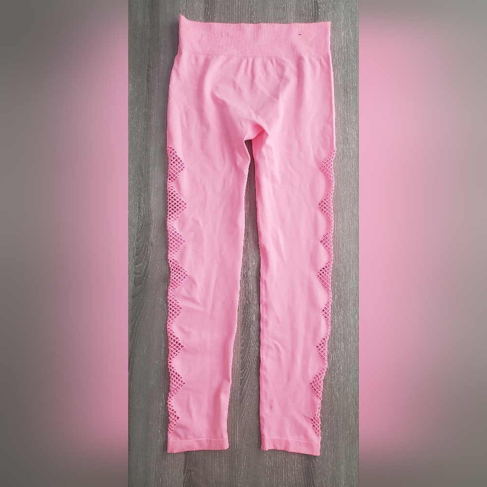 Pink cut out leggings